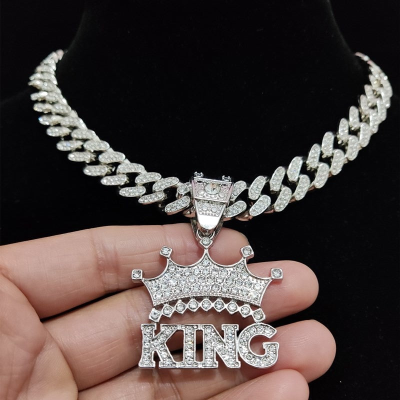 COLLAR COLGANTE CROWN Iced Out para hombre