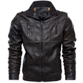 Men's Retro Fleece Interior PU Leather Jacket