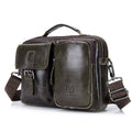 BULLCAPTAIN Men's Genuine Leather Crossbody Briefcase Bag