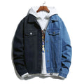 Men's Patchwork Collar Outwear Denim Jacket