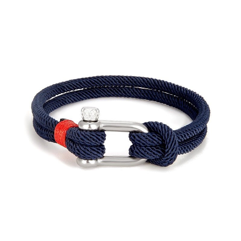 Bracelet noir à boucle en forme de U MK pour hommes 