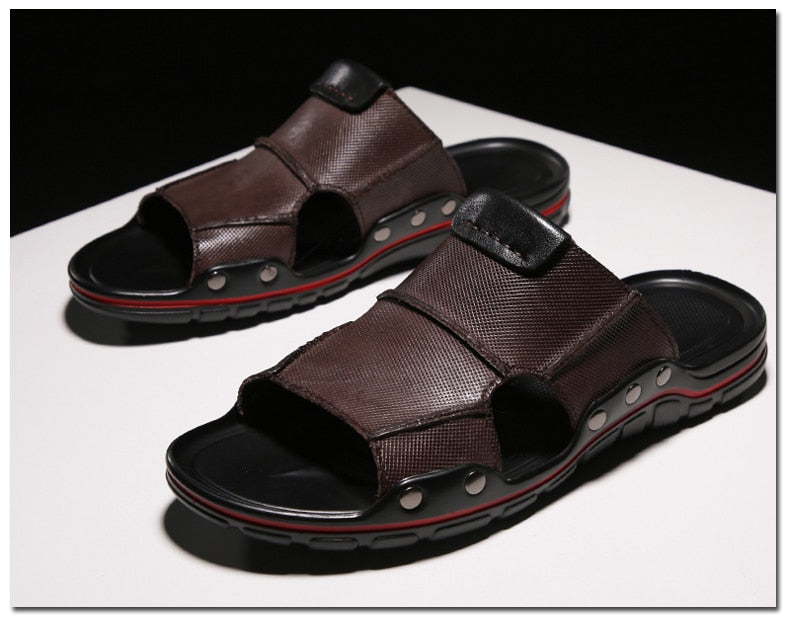 Sandalias de verano de cuero genuino para hombre SSX