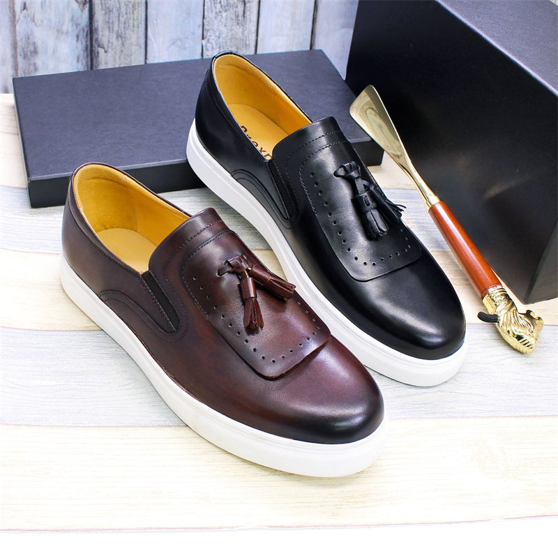 Men's Handmade Genuine Leather Flat Shoes