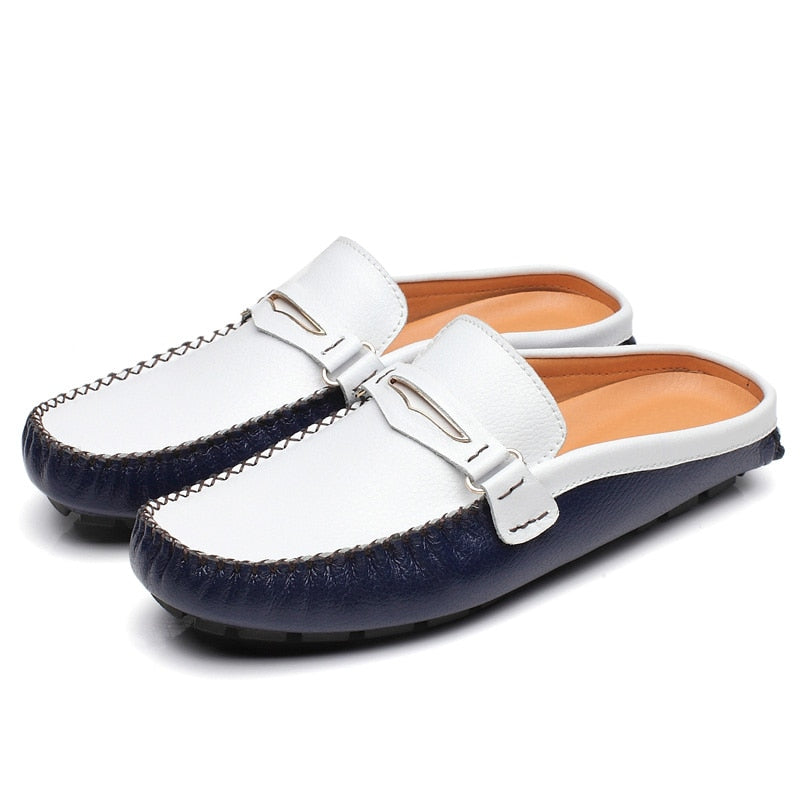 Mocassins sans dossier de style italien en similicuir pour hommes 