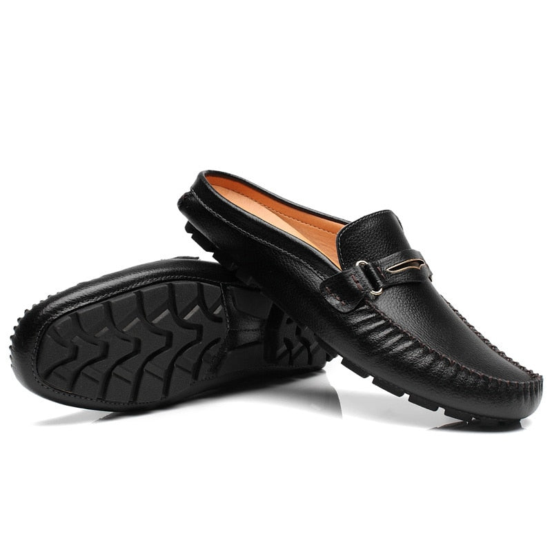 Mocassins sans dossier de style italien en similicuir pour hommes 