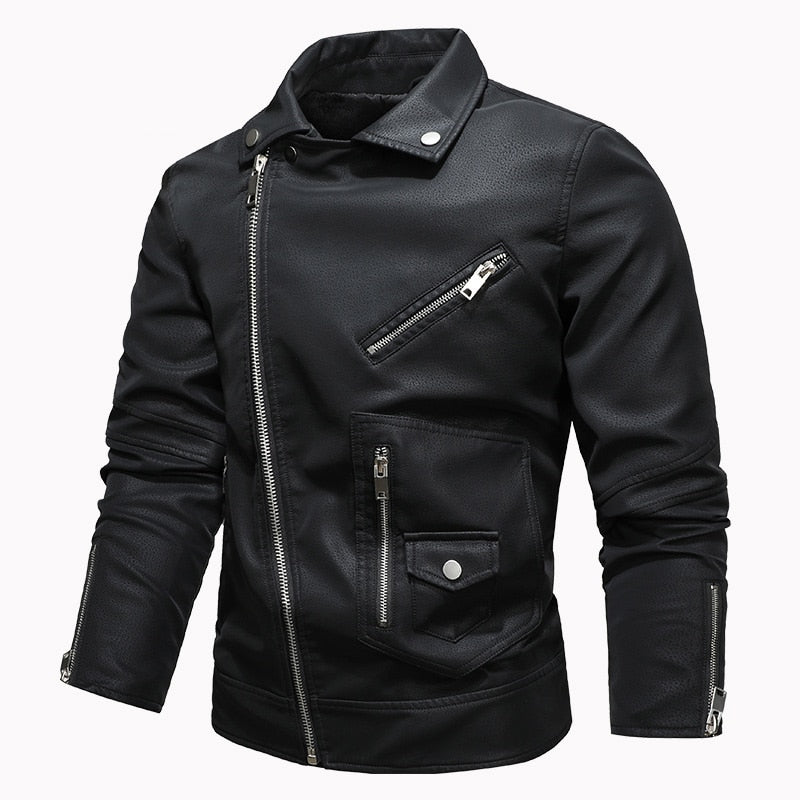 MANTORS Chaqueta bomber de piel sintética para hombre