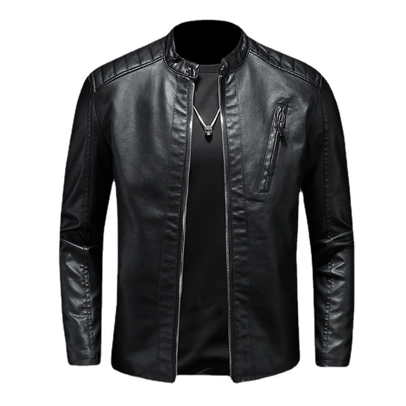 PHO Men's Light Weight Faux Leather Jacket