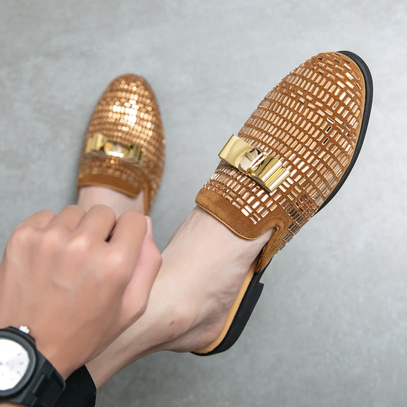 Bling Details Mocassins sans dossier pour hommes 