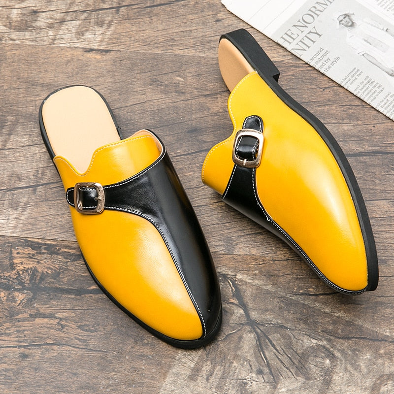 Mocassins dos nu bicolores en similicuir pour hommes 