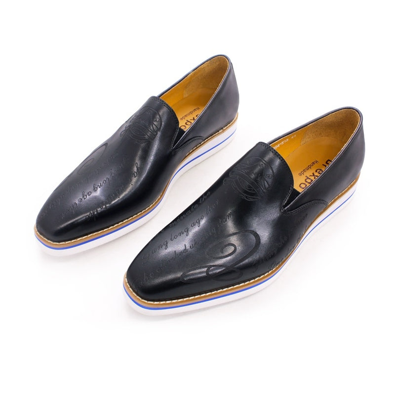 BREX Men's Handmade Leather Classic Flat Loafers