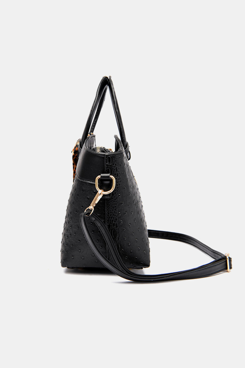 PU Leather Leopard Tie Shoulder Bag