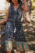 Vestido floral bohemio con estampado mixto