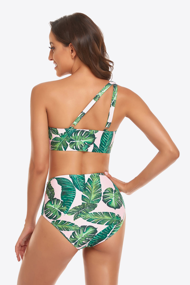 Ensemble de bikini à volants et à une épaule