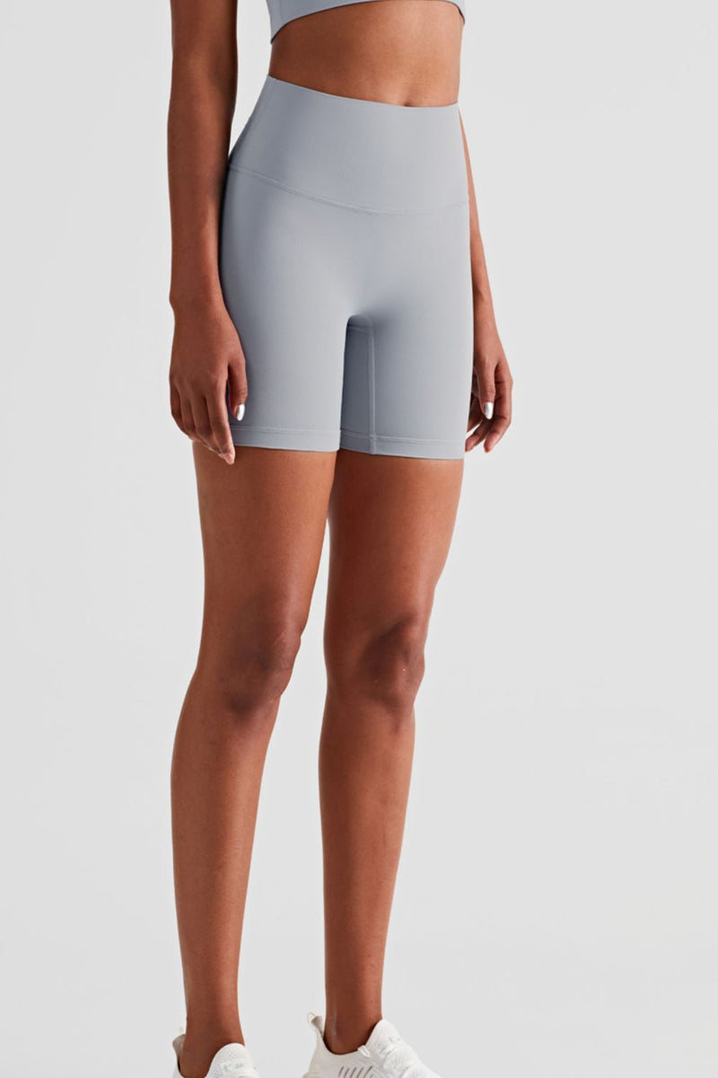 Short cycliste taille haute à taille élastique