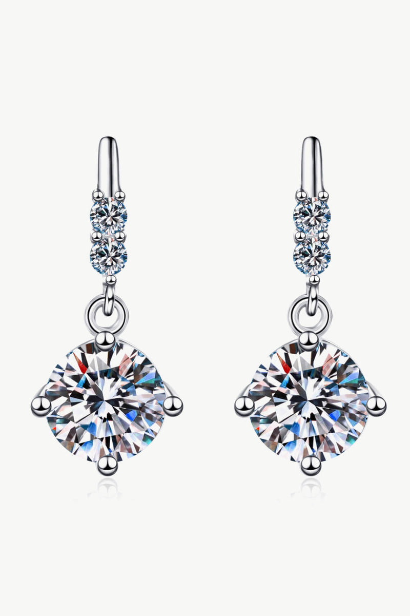 Boucles d'oreilles pendantes en moissanite