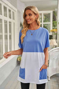 Color Block Two-Tone Pocket Tee Dress