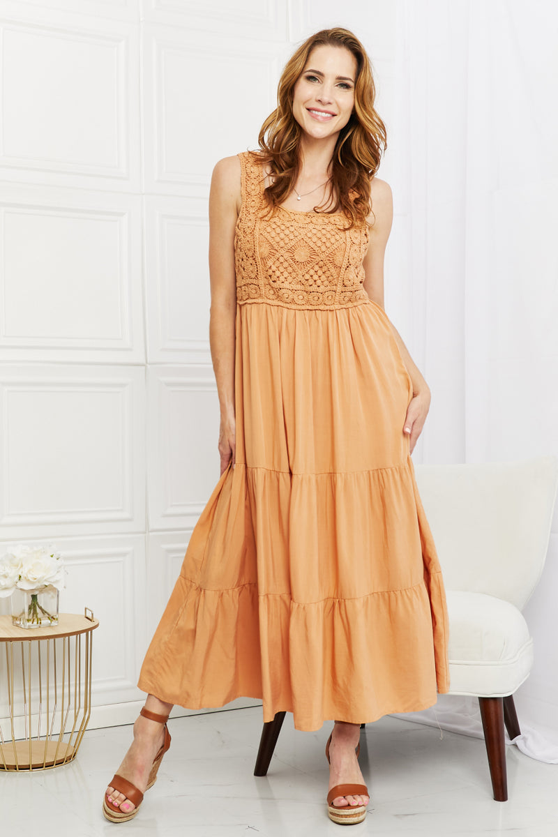 HEYSON Summer Dream Vestido midi de croché en sorbete