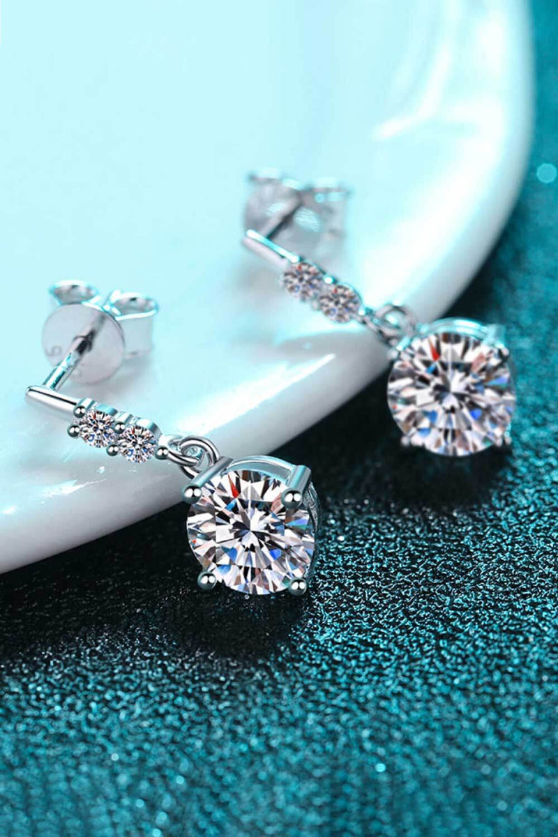 Boucles d'oreilles pendantes en moissanite