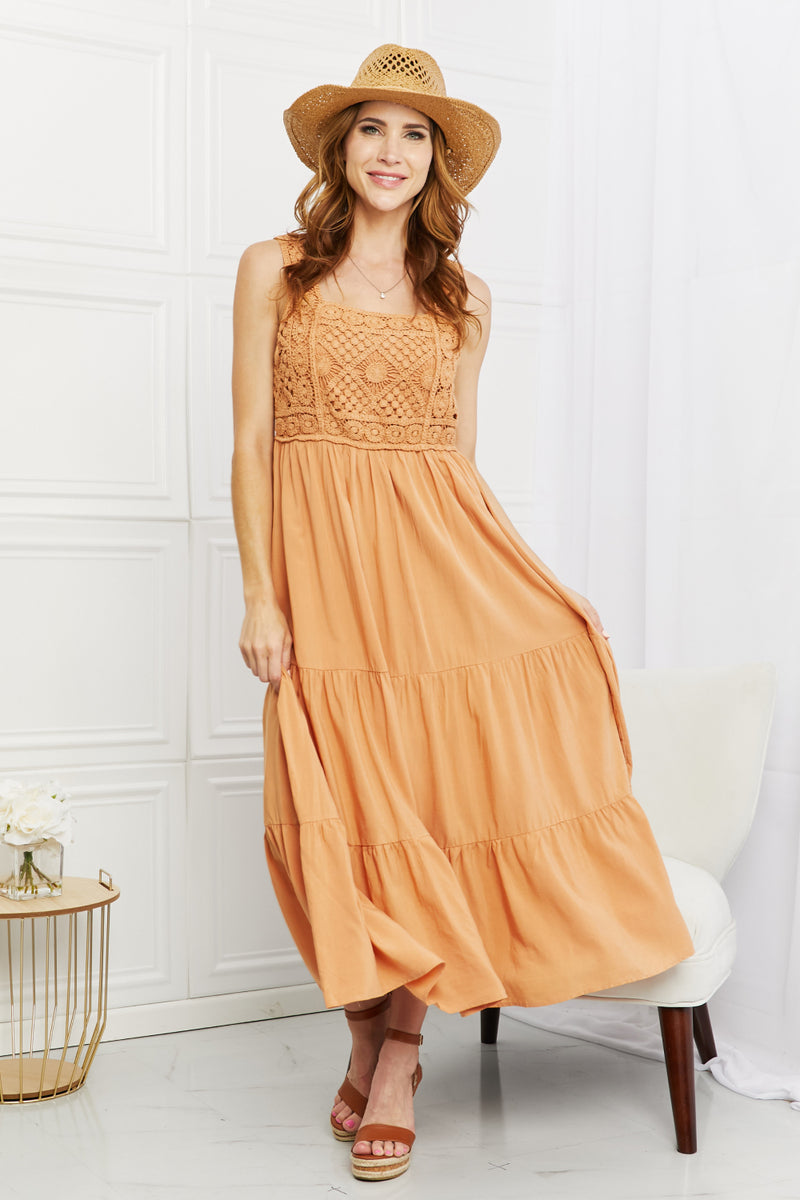 HEYSON Summer Dream Vestido midi de croché en sorbete