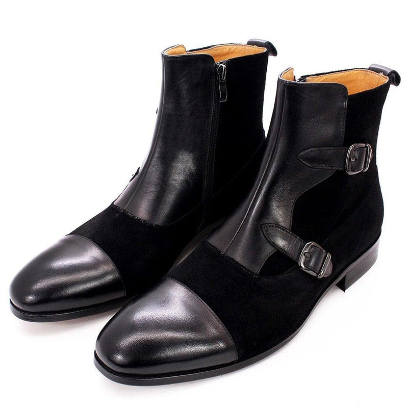 FELIX Men's Genuine Leather Handmade Suede Boots - AM APPAREL