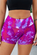 Shorts de yoga con cintura ancha y efecto tie-dye