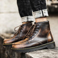 GEN Men's Platform Faux Leather Lace Up Boots - AM APPAREL