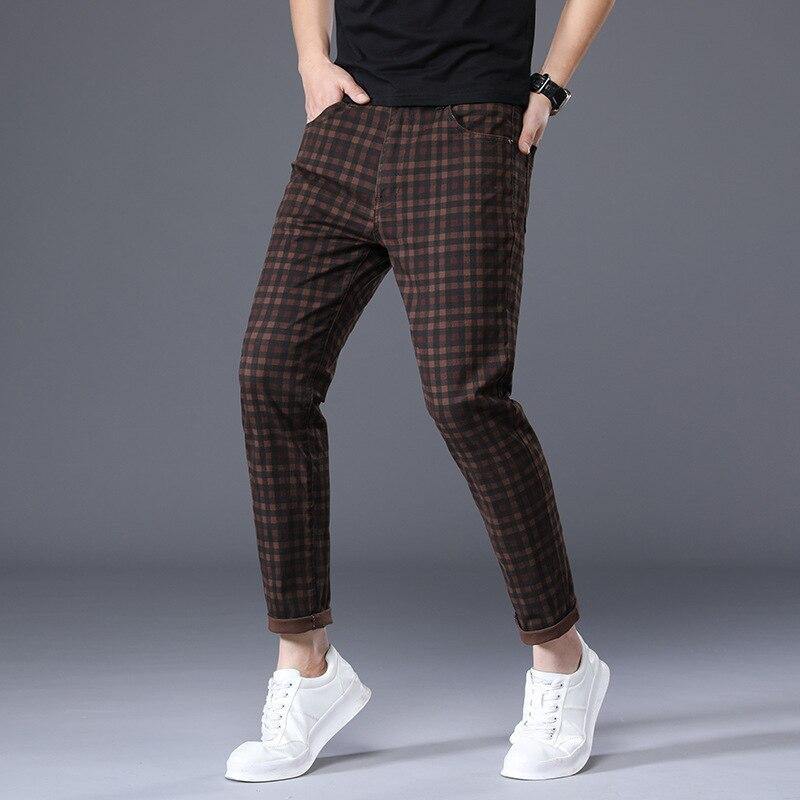 ICPANS Men's Plaid Ankle Length Pants - AM APPAREL