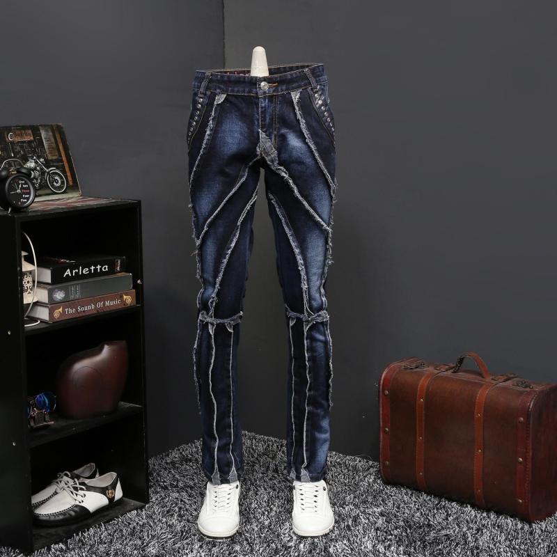 JJD Men's Autumn Designer Patchwork Jeans - AM APPAREL