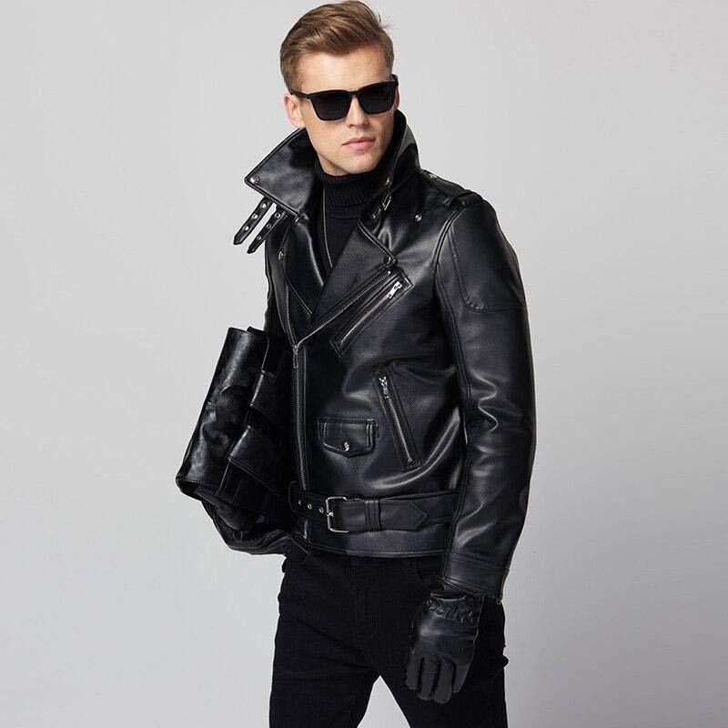 MAUROC Men's Leather Biker Jacket - AM APPAREL