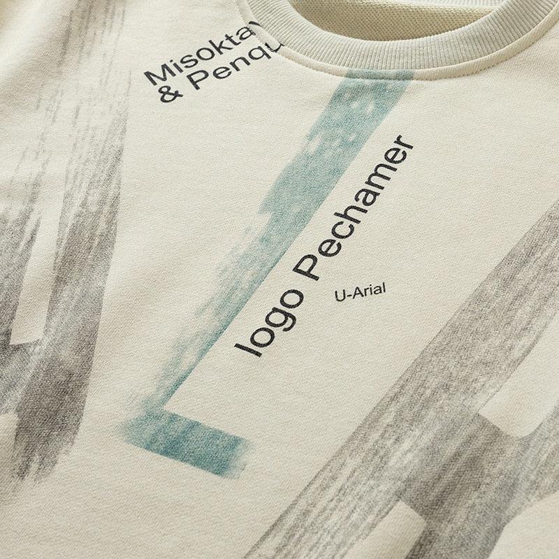 Men's Autumn Patchwork Print Long Sleeve Top - AM APPAREL