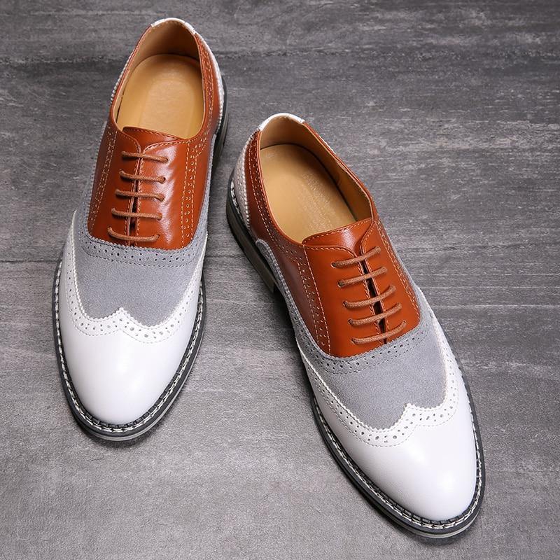 Men's Brogues Lace-Up Bullock Business Oxford Shoes - AM APPAREL