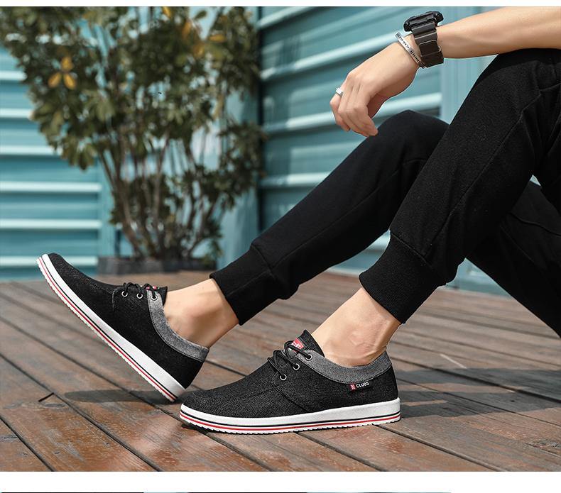 Men's Casual Breathable Denim Canvas Shoes - AM APPAREL