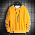 Men's Casual O-Neck Loose Patchwork Sweatshirt - AM APPAREL