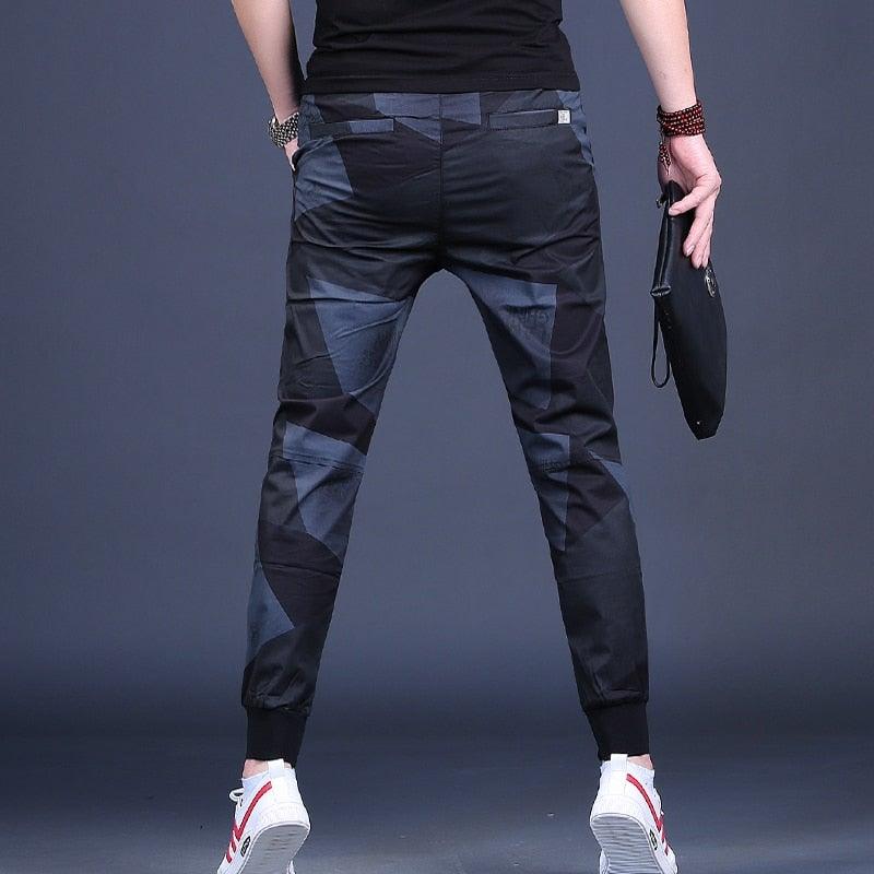 Men's Casual Sports Black Camouflage Joggers - AM APPAREL