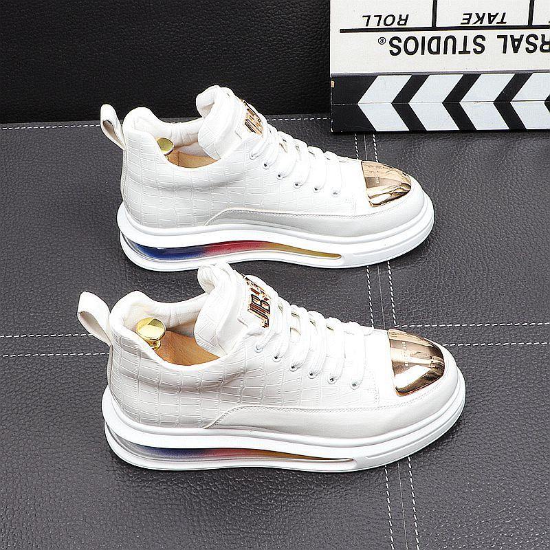 Men's  Designer Faux Leather Sneakers - AM APPAREL