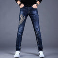 Men's Embroidery Trendy Straight Slim Fashion Jeans - AM APPAREL