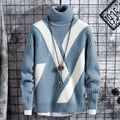 Men's Fall Turtleneck Patchwork Sweatshirt - AM APPAREL