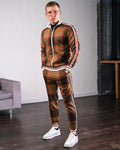 Men's Fashion Plaid Two Piece Tracksuit - AM APPAREL