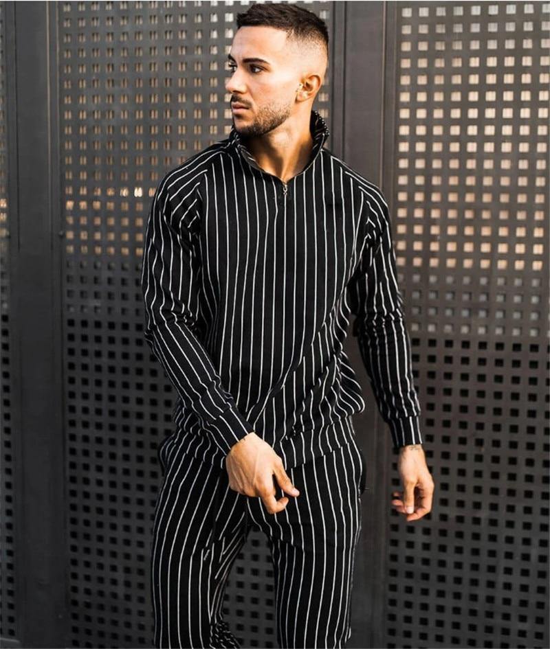 Men's Fashion Spring Casual Striped Suit - AM APPAREL