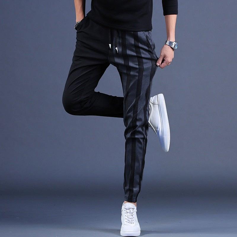 Men's Fashion Stripe Casual Joggers - AM APPAREL