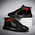 Men's Faux Leather High Top Shinny Sneakers - AM APPAREL