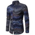 Men's Geometric Blue Daily Shirt - AM APPAREL