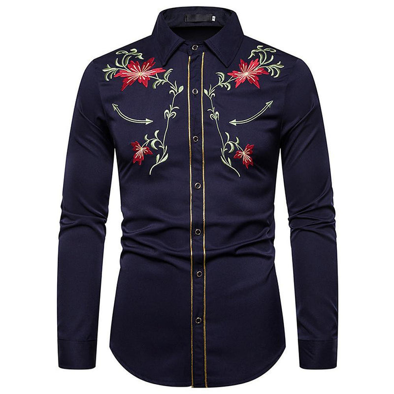 Men's Geometric Floral Daily Business Shirt - AM APPAREL