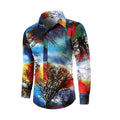 Men's Geometric Print Blue Light Weight Shirt - AM APPAREL