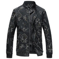 Men's Geometric Printed Zip Polyester Jacket - AM APPAREL