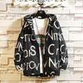 Men's Letter Printed Thin Windbreaker Coat - AM APPAREL