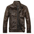 Men's Motorcycle Casual PU Leather Jacket - AM APPAREL