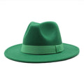 Men's New Wide Brim Fedora Hats With Ribbon - AM APPAREL