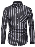 Men's Regular Fit Striped Shirt - AM APPAREL