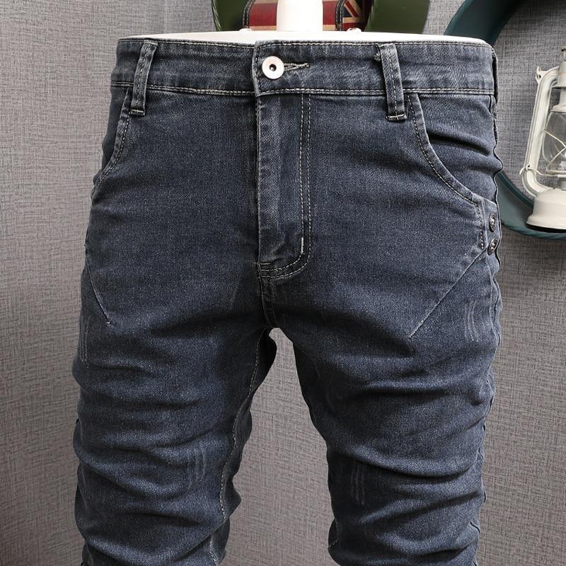 Men's Retro Slim Fit Elastic Casual Jeans - AM APPAREL
